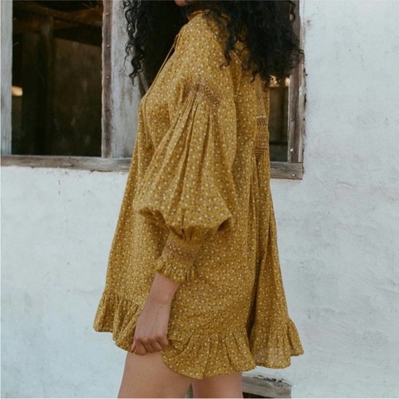 Doen Cordelia Mini Dress in Sunsoaked Foothills Floral Print Small - Picture 3 of 8